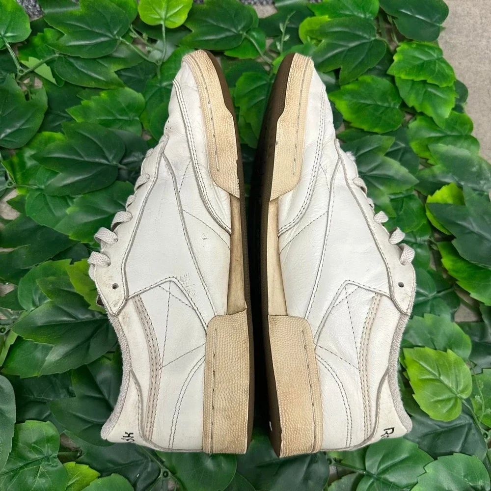 Reebok Club C 85 White Brown Leather Sneakers